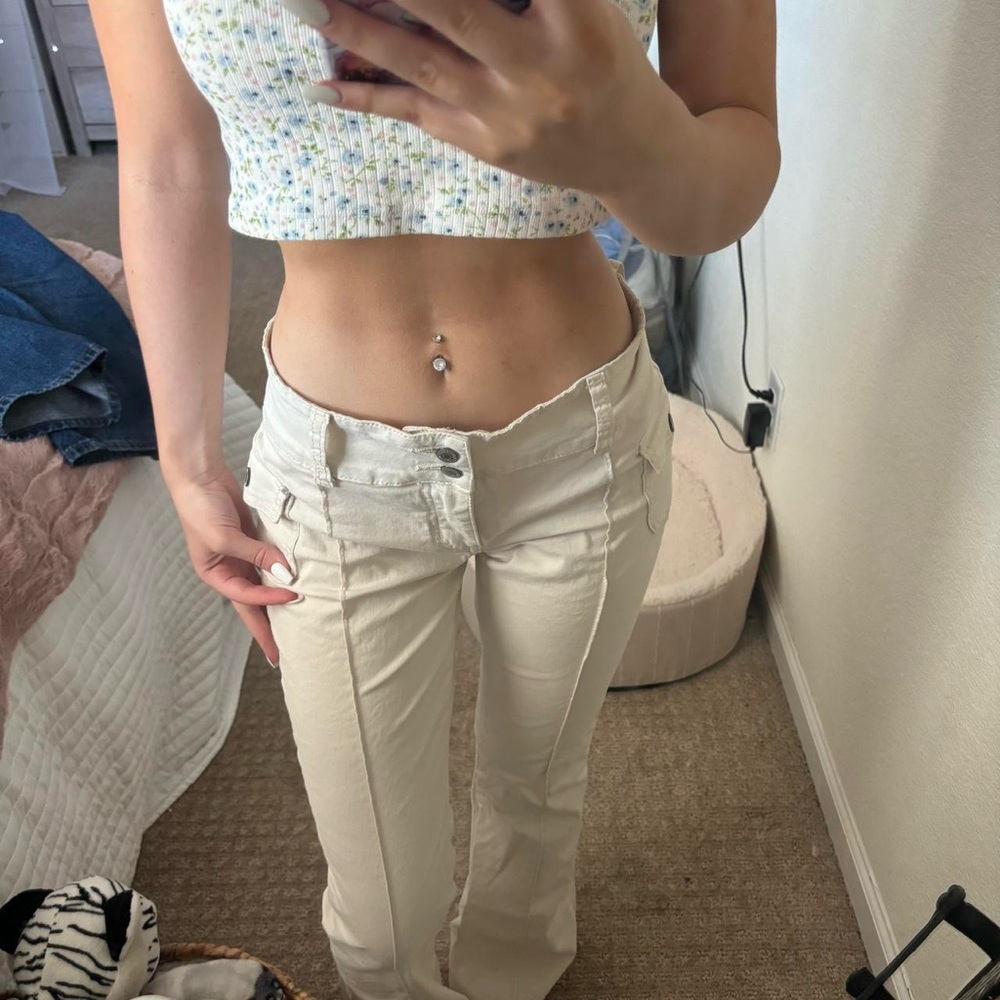 Stylish Cream Cargo Pants